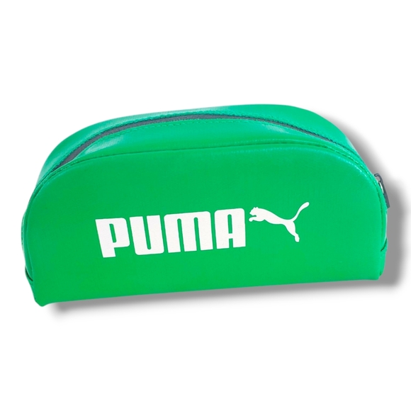 PUMA Glasses Case Green White Sunglasses Storage Carrying Soft Sleeve Zip - Picture 1 of 6